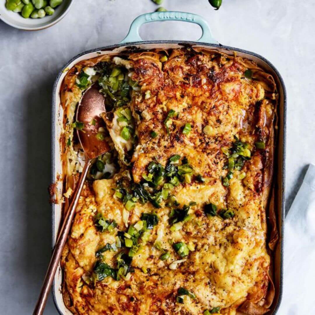 'Goat's Cheese and Greens' Baked Lasagne