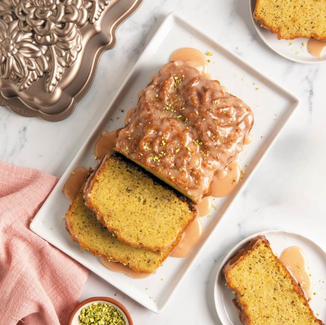Pistachio Wildflower Loaf Cake