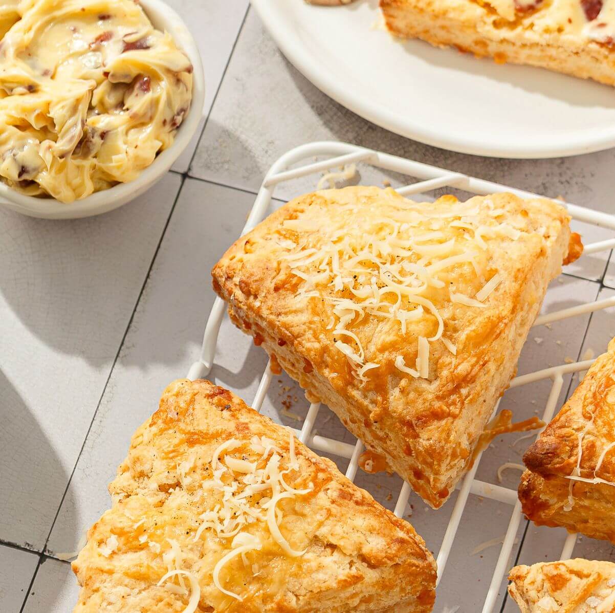 Rhiannon Baldock's Cheese Scones with Whipped Bacon Butter