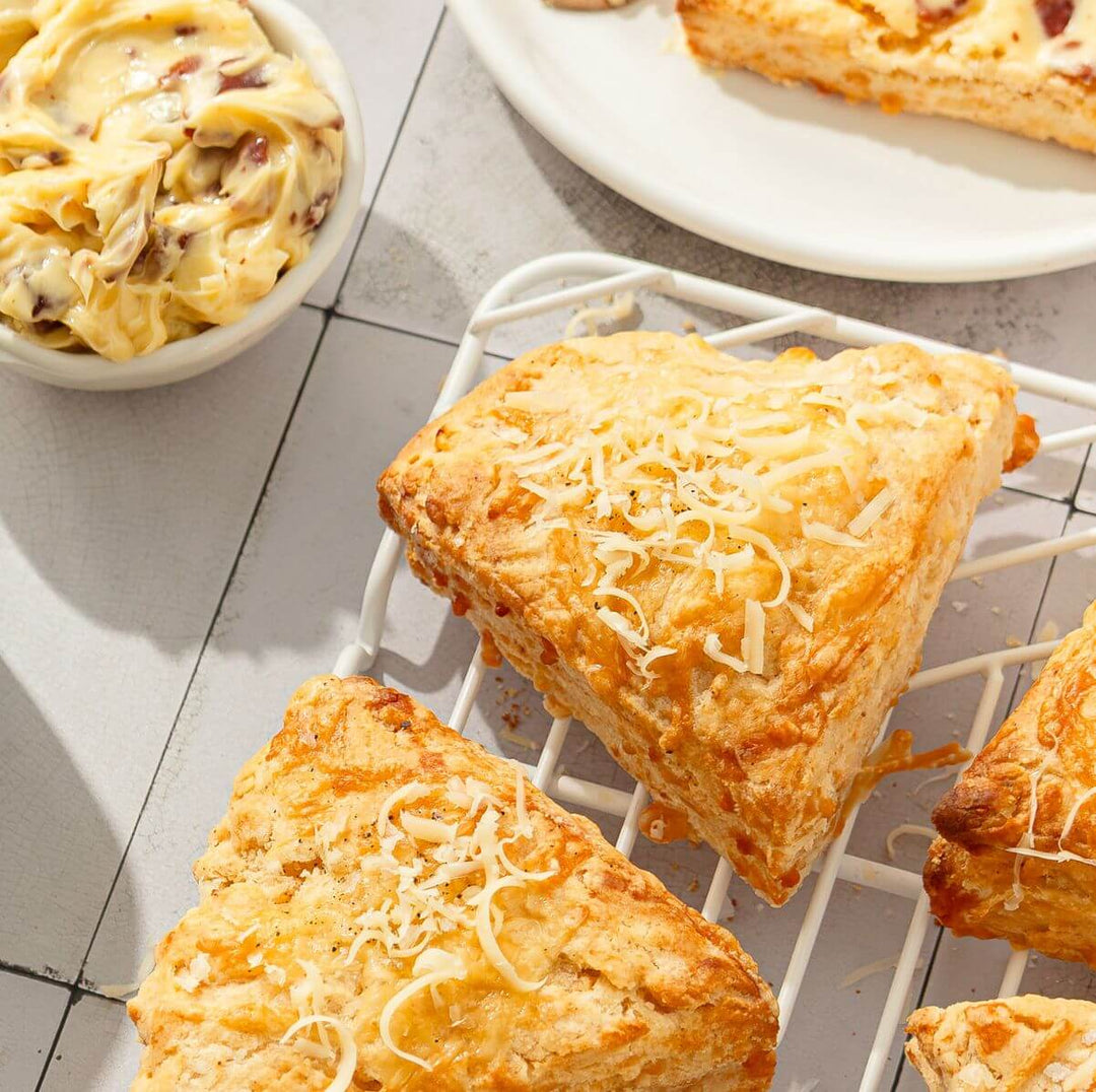 Rhiannon Baldock's Cheese Scones whith Whipped Bacon Butter