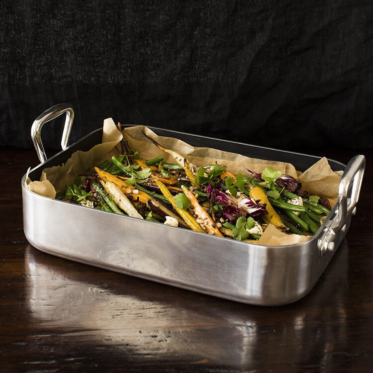 Roasted Carrots with Green Lentils and Beans