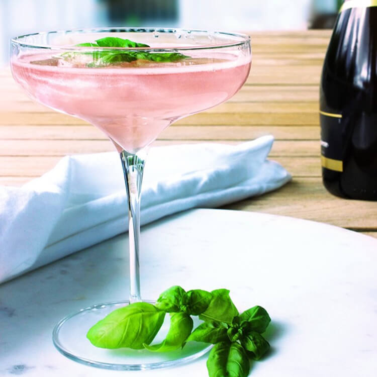 Rhubarb and Basil Spritz