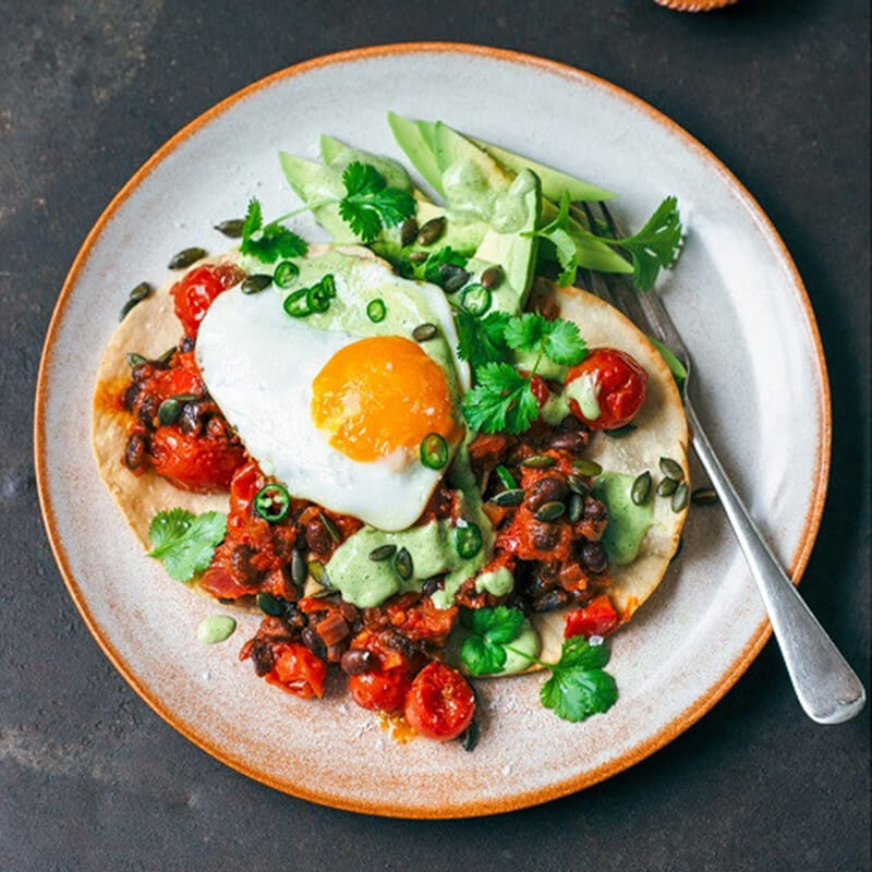 Sarah Tuck's Mexican Tomato, Chorizo and Black Bean Tostadas