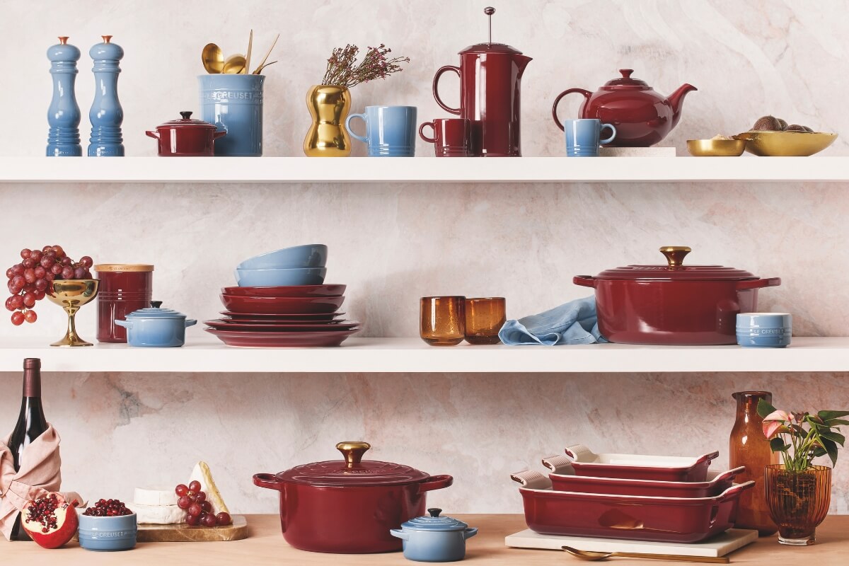 Le Creuset Garnet & Chambray