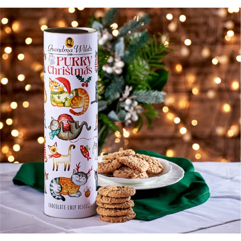 Grandma Wild's Purry Christmas Giant Biscuit Tube 200g