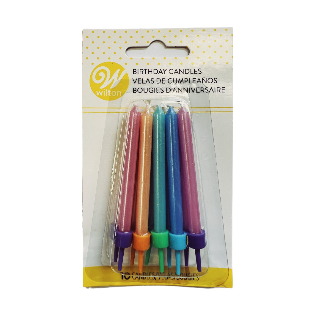 Wilton Pearlised  Multicolour Candle 10pk