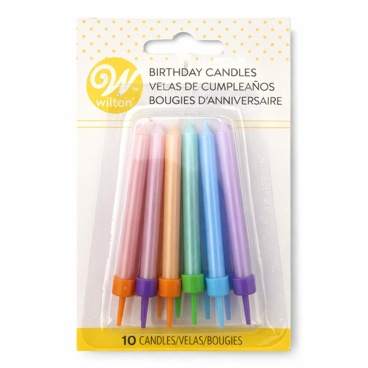 Wilton Pearlised  Multicolour Candle 10pk