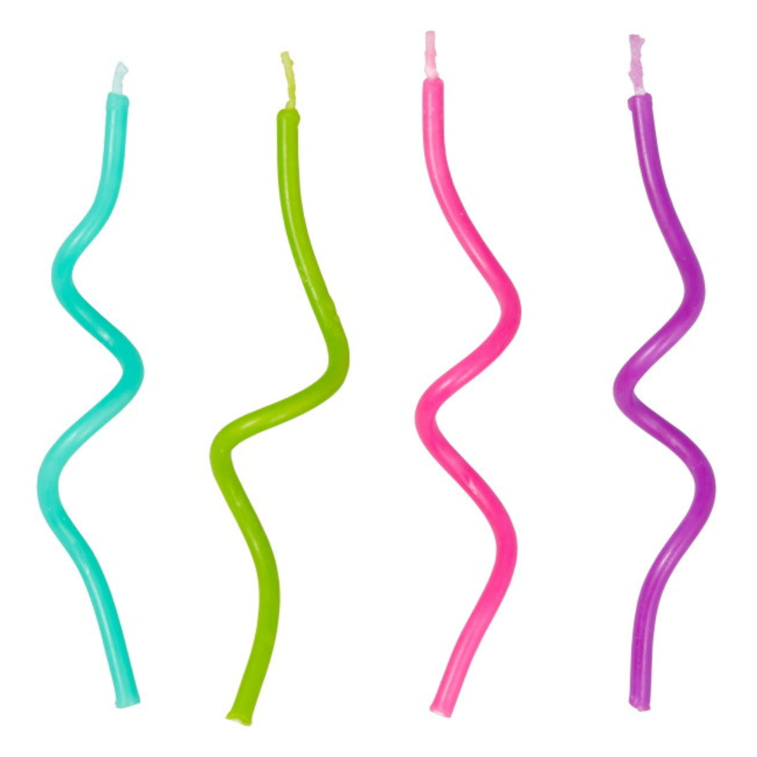 Wilton Curly Neon Candles 12ct