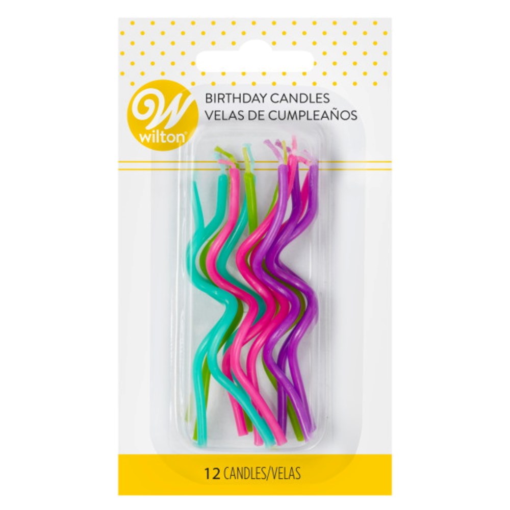 Wilton Curly Neon Candles 12ct