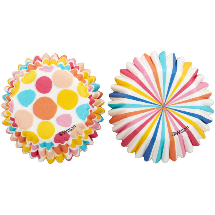 Wilton Mini Baking Cups Dot Stripe 100ct