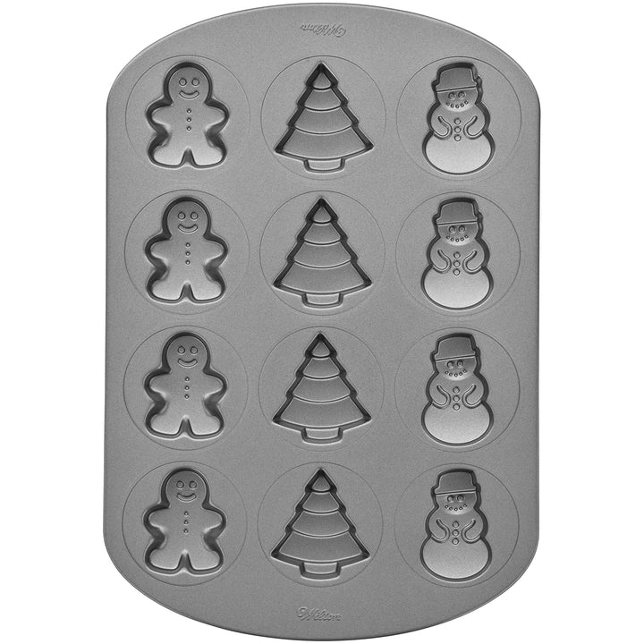 Wilton Shaped Cookie Pan Xmas 12 cavity