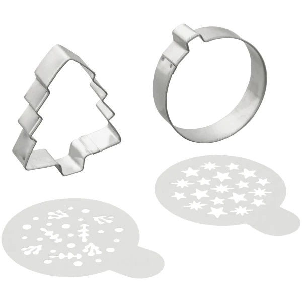 Wilton Christmas Cookie Cutter and Stencil Set 4ct