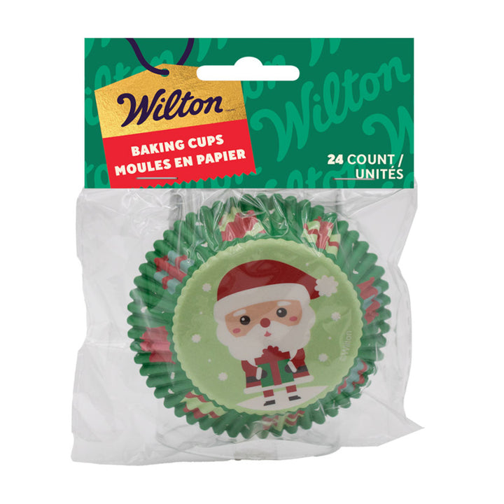 Wilton Baking Cup Std Santa & Gifts 24ct
