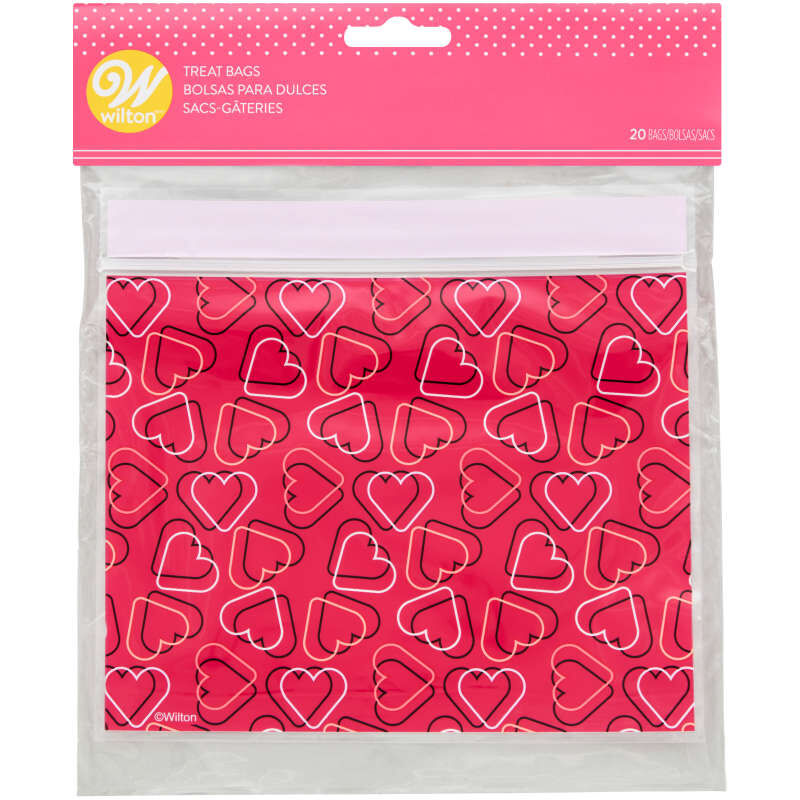 Wilton Scattered Hearts Resealable Bags 20ct