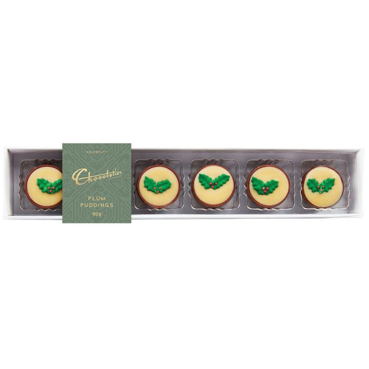 Chocolatier Plum Puddings 6pk 80g