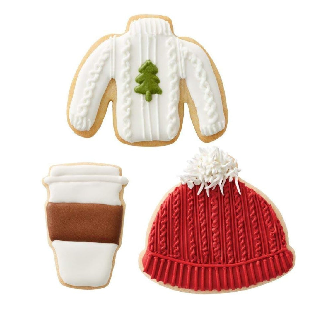 Sweater Hat Latte Cookie Cutter Set 3pc