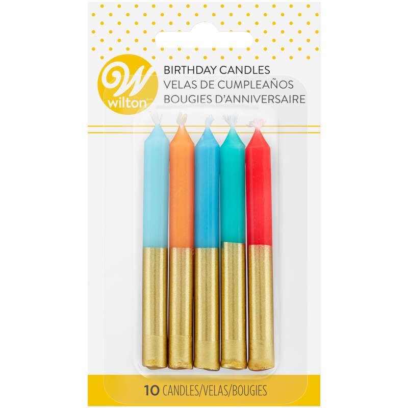 Wilton Assorted Gold Dipped Candles