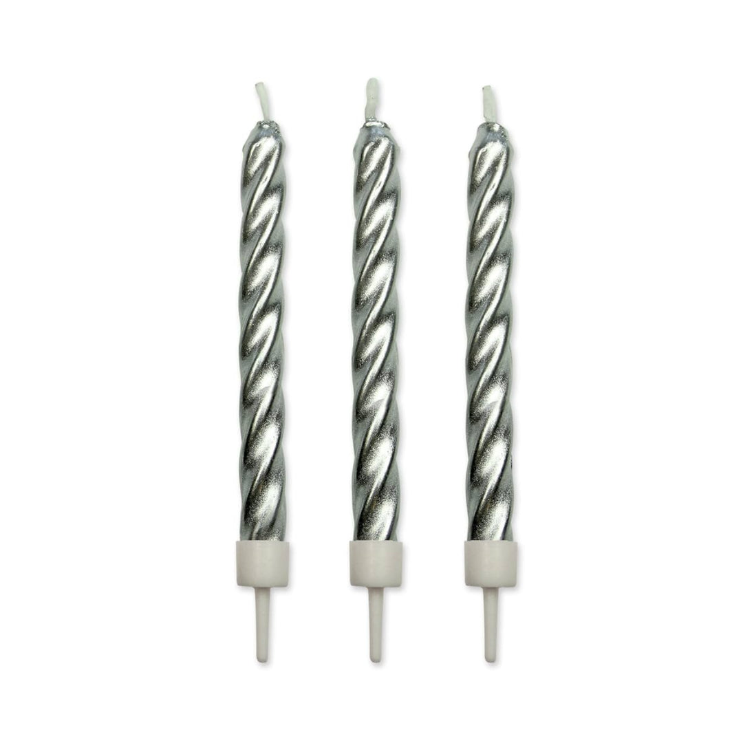 Wilton Metallic Silver Candles pk10