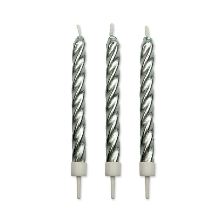 Wilton Metallic Silver Candles pk10