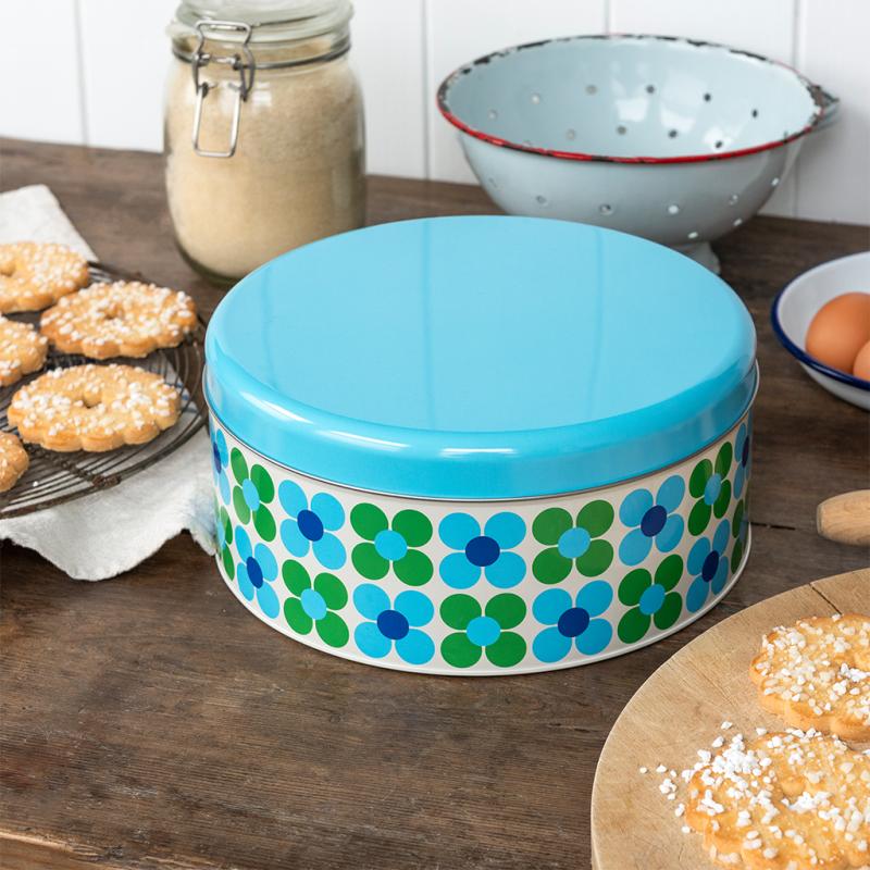 Rex London Blue and Green Daisy Cake Storage Tin