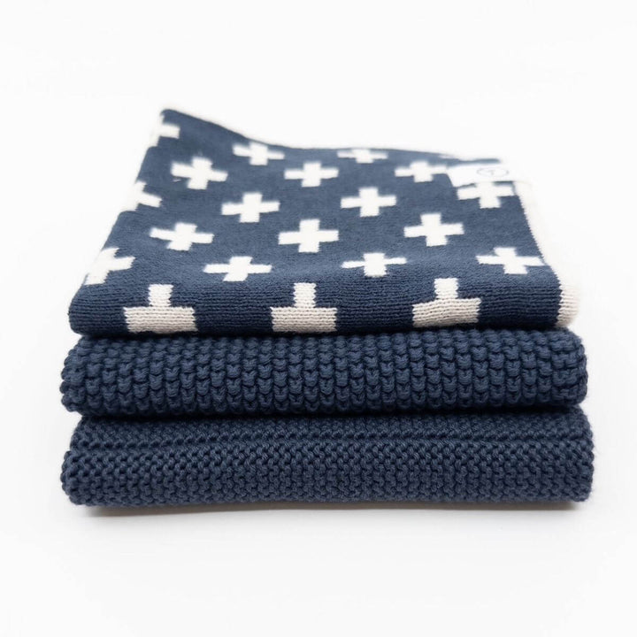 Ecovask Mixed Dishcloths 3pk Navy Royale