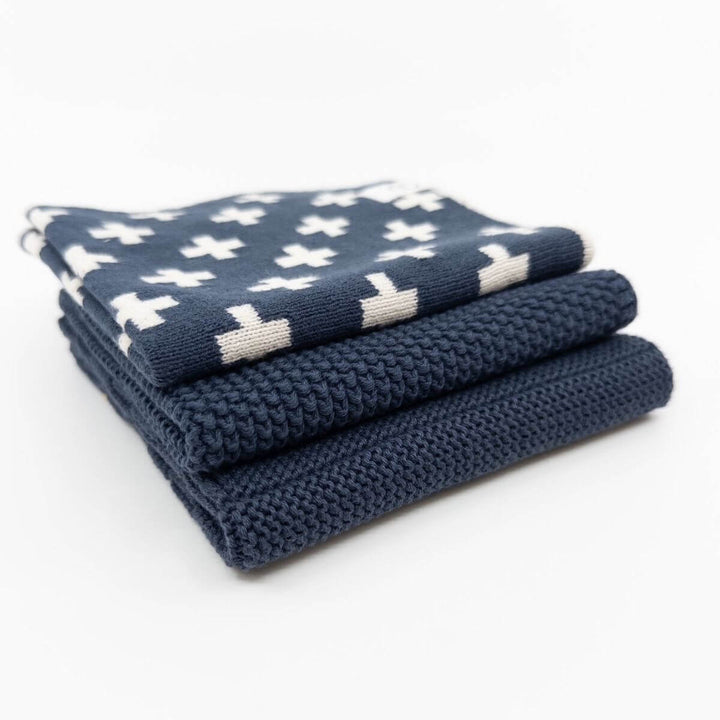 Ecovask Mixed Dishcloths 3pk Navy Royale