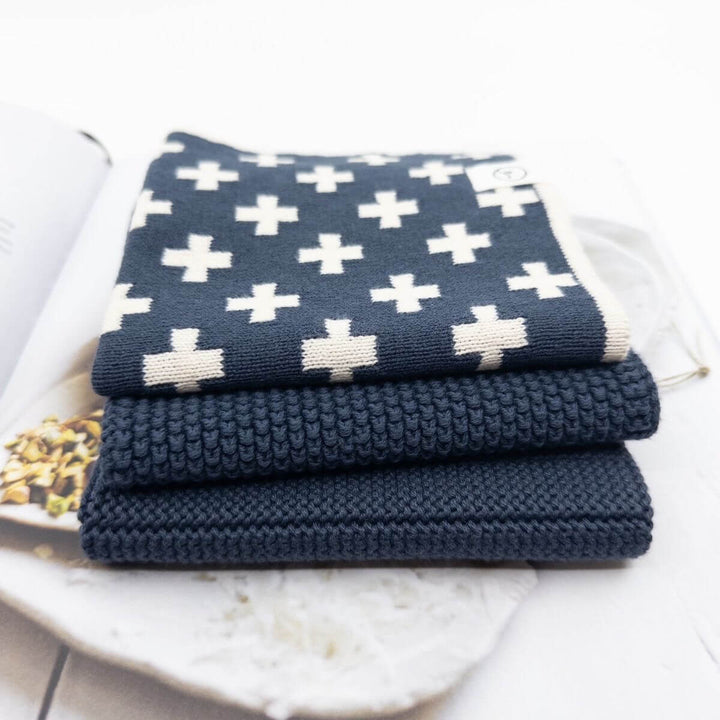 Ecovask Mixed Dishcloths 3pk Navy Royale
