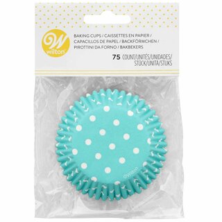 Wilton Standard Baking Cups Teal Dots 75ct