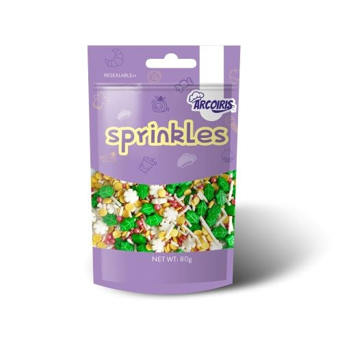 Snowflakes & Holly Sprinkle Mix