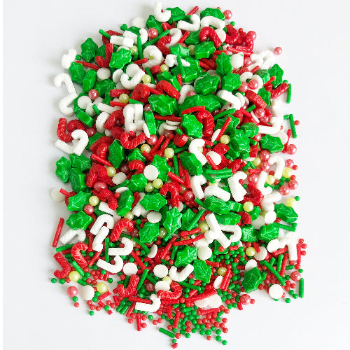 Holly & Candy Canes Sprinkle Mix