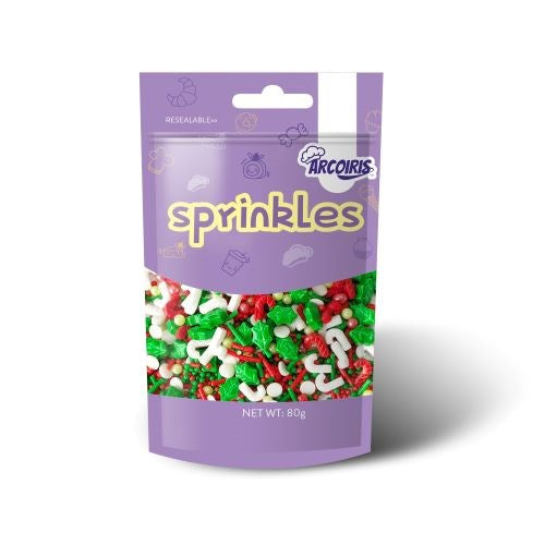 Holly & Candy Canes Sprinkle Mix