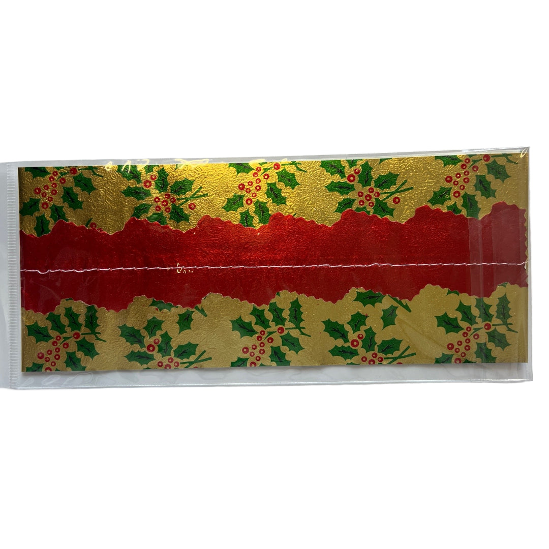 Holly Print Christmas Cake Frill