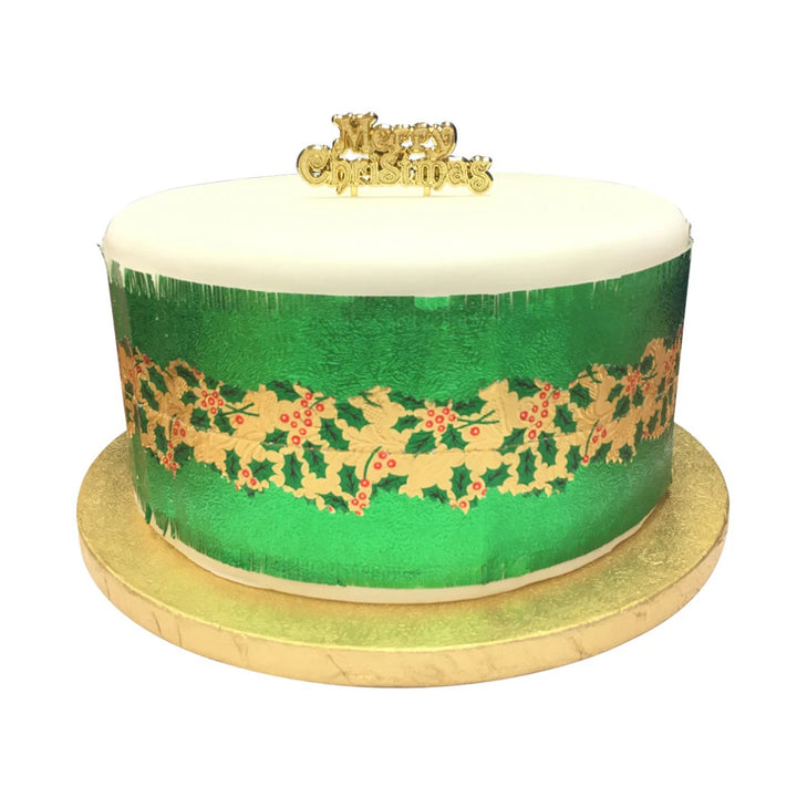 Plain Cake Frill with Holly Centre