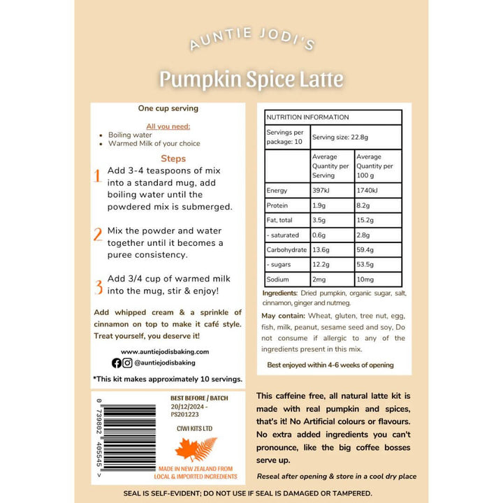 Auntie Jodi's Pumpkin Spice Latte Mix (Caffeine free)