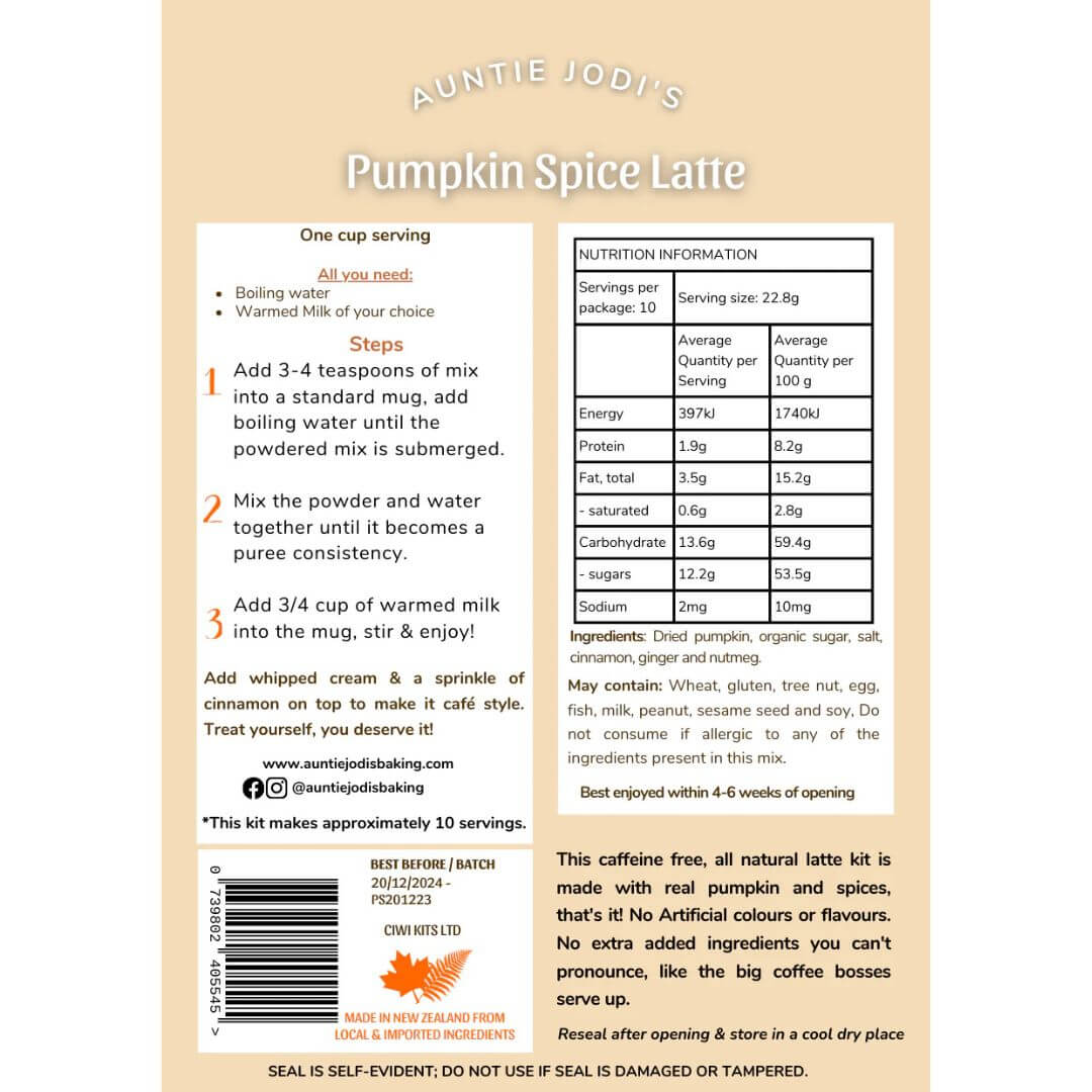 Auntie Jodi's Pumpkin Spice Latte Mix (Caffeine free)