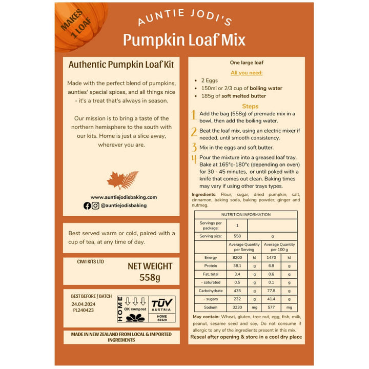 Auntie Jodi's Pumpkin Loaf Mix