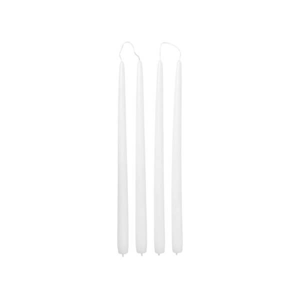 Broste Tapered Candle 38cm Set of 4 Pure White