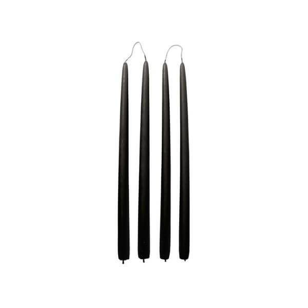 Broste Tapered Candle 38cm Set of 4 Simply Black