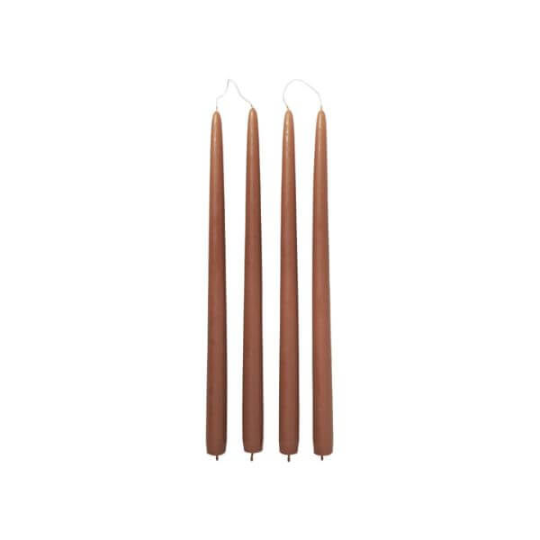 Broste Tapered Candle 38cm Set of 4 Terracotta