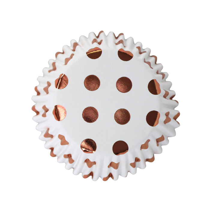 PME Foil Cupcake Baking Cups Rose Gold Dots Pk/30