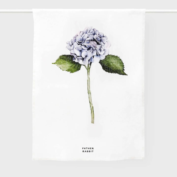 Father Rabbit Linen Hydrangea Tea Towel
