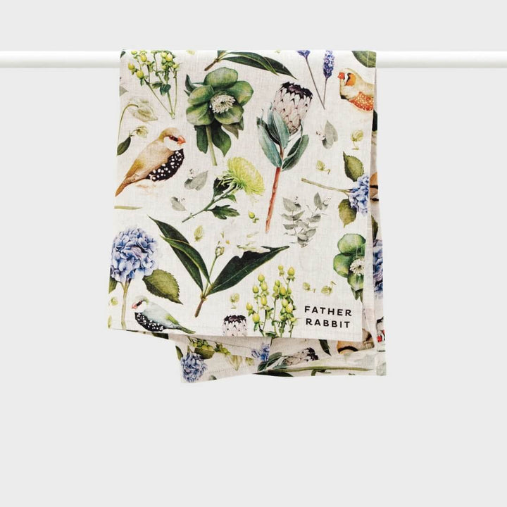 Father Rabbit Linen Tea Towel Botanica Natural