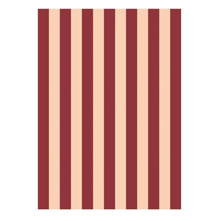 Lettuce Linen Tea Towel Bold Stripe Peach + Burgnundy