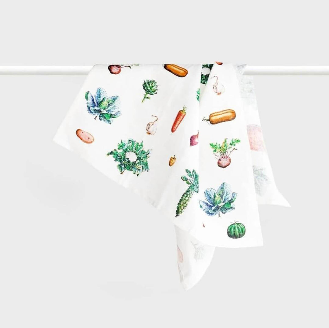 Lettuce Linen Tea Towel Vintage Vegetables