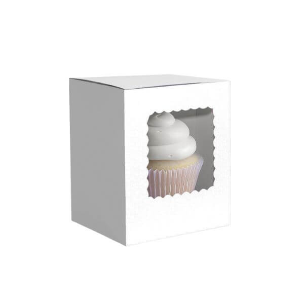 Papyrus Scalloped Single Cupcake Box 6pk White