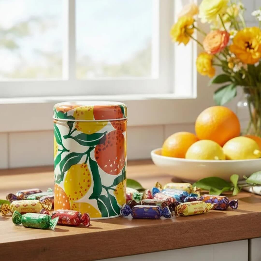 Emma Bridgewater Oranges & Lemons Round Tin Caddy