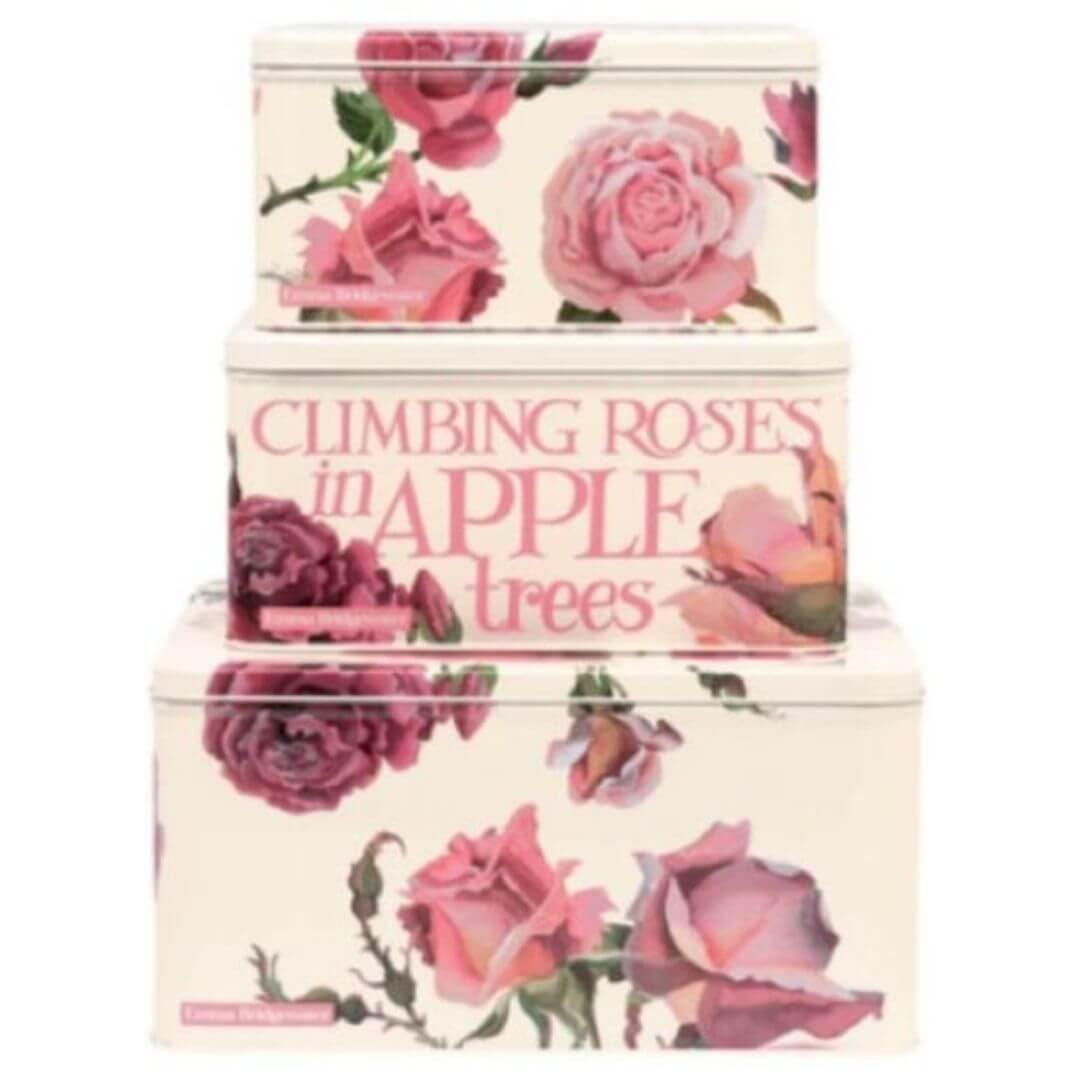 Emma Bridgewater Roses and Words Square Cake Tins Set of 3