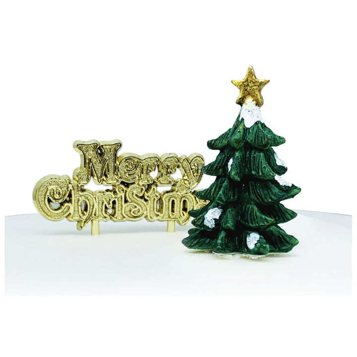 Green Tree Cake Topper & Motto