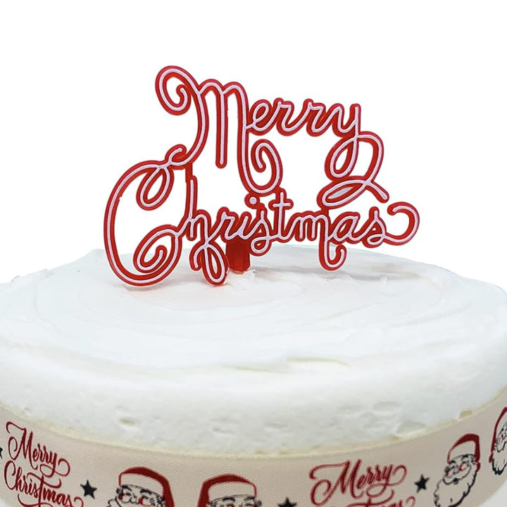 Nostalgic Red Script Motto Cake Topper