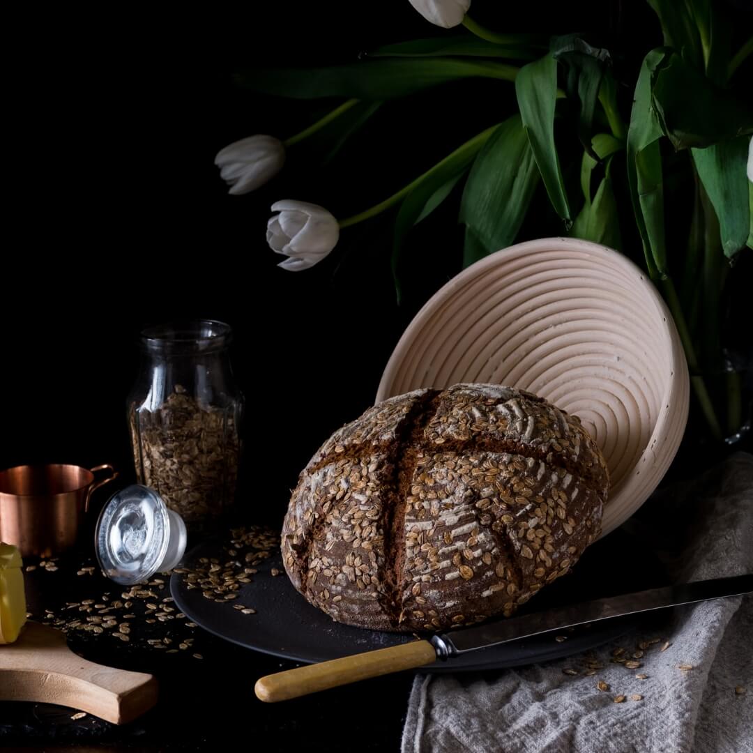 Bakemaster Rattan Round Proving Basket with Liner